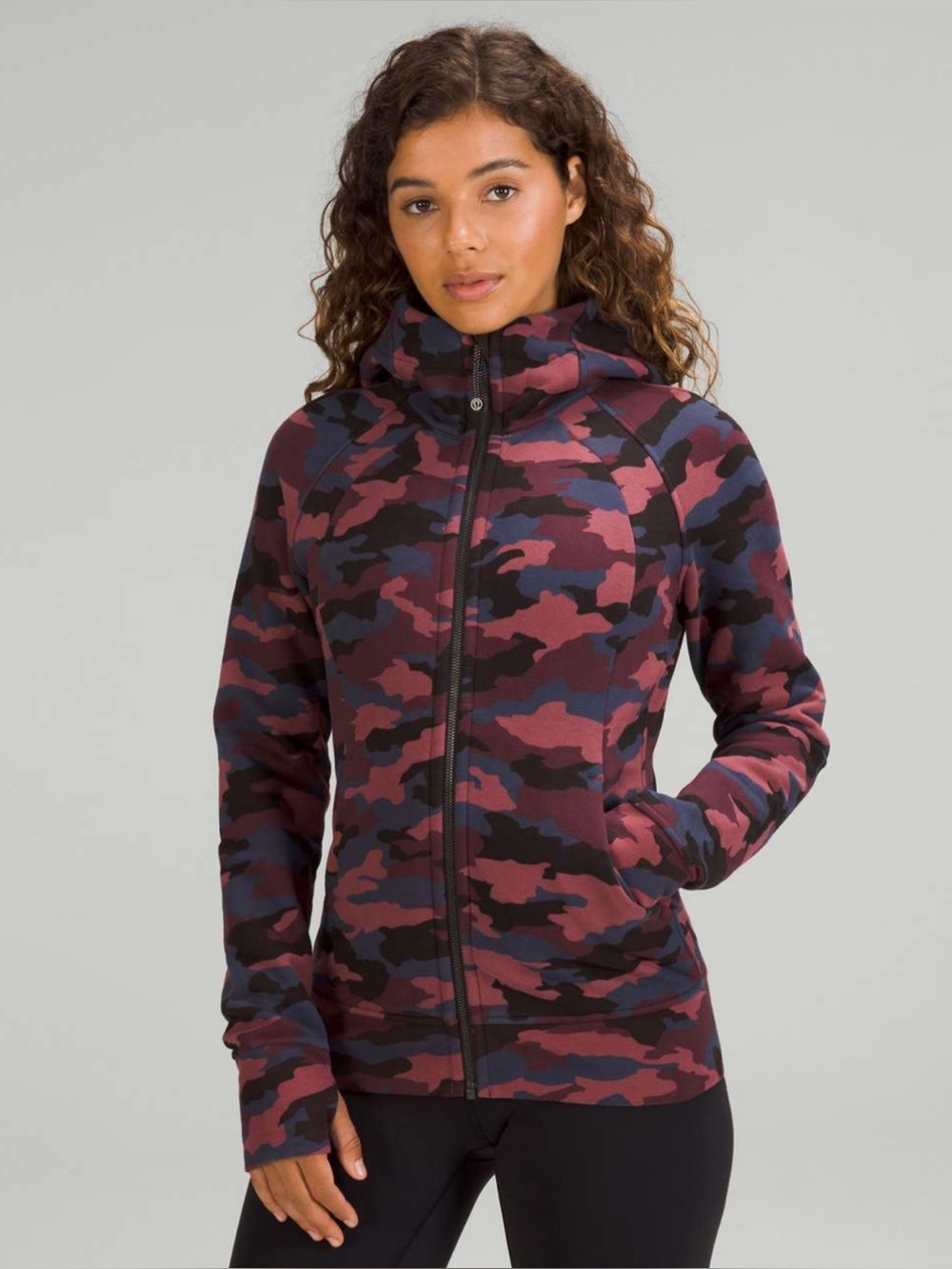 Lululemon Scuba Full-Zip Camo Full Length Hoodie size 4